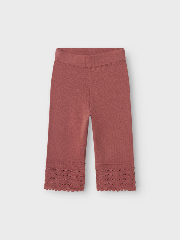 LIL ATELIER PANTALONE KNIT ANCLE WITHERED ROSE