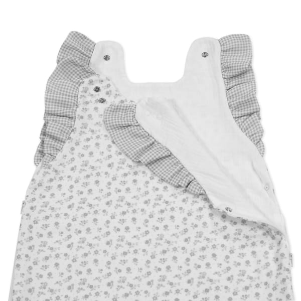 PASITO A PASITO SACCO NANNA ESTATE LITTLE BLOOM FIORI GRIGIO TOG 0,5