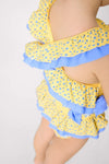 YSABEL MORA Costume da bagno per bambina con volant e fiocchi, stampa tartaruga 95137