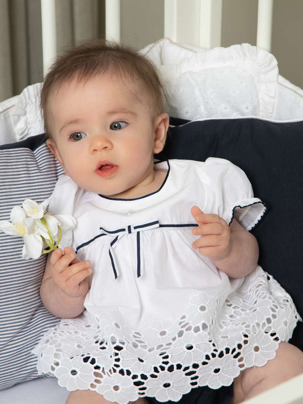 PATACHOU COMPLETO BLUSA+COULOTTE BIANCO MARINE