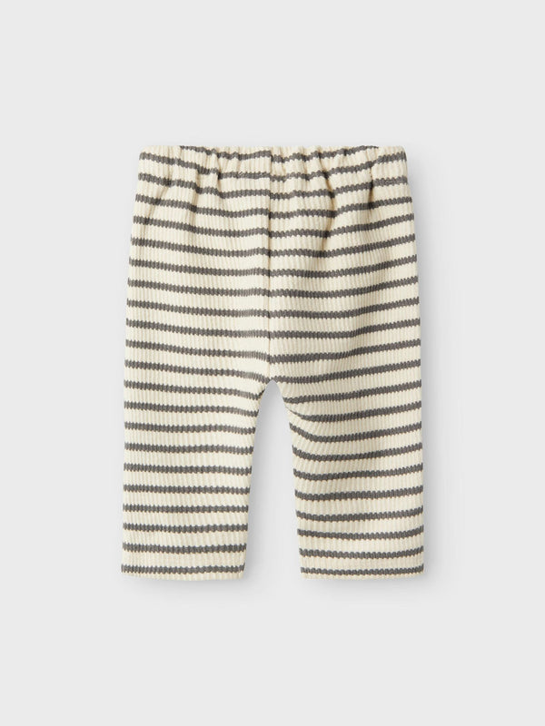 LIL ATELIER PANTALONE A RIGHE PANNA E GRIGIO