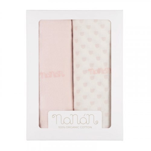 NANAN SET 2PZ MUSSOLE 120X120 ROSA