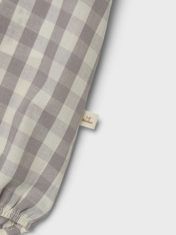 LIL ATELIER PAGLIACCETTO CAMICIA VICHY GRIGIO
