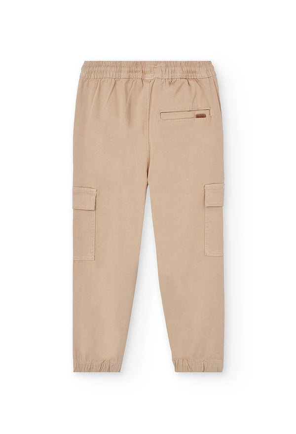 BOBOLI PANTALONE BEIGE CON TASCONI LATERALI 502030
