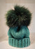 CAPPELLO LANA VERDE PINO POM POM VOLPE VERDE PINO