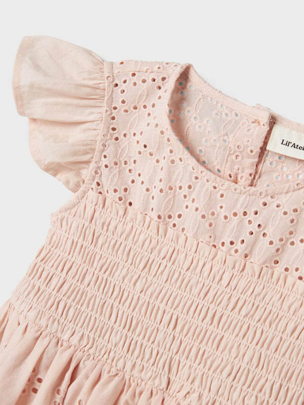 LIL ATELIER ABITO PIZZO SAN GALLO PEACH BLUSH