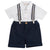 CHICCO COMPLETO CAMICIA MANICA CORTA+PANTALONI CORTI E BRETELLE