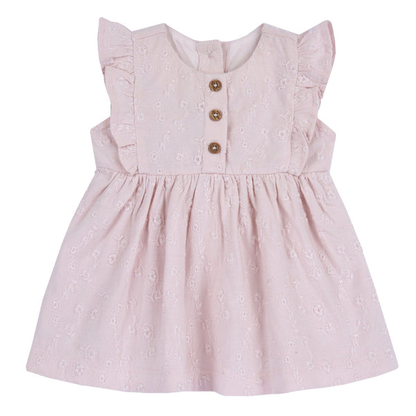 CHICCO ABITO GIRO MANICA ROSA CON RICAMO ROSA