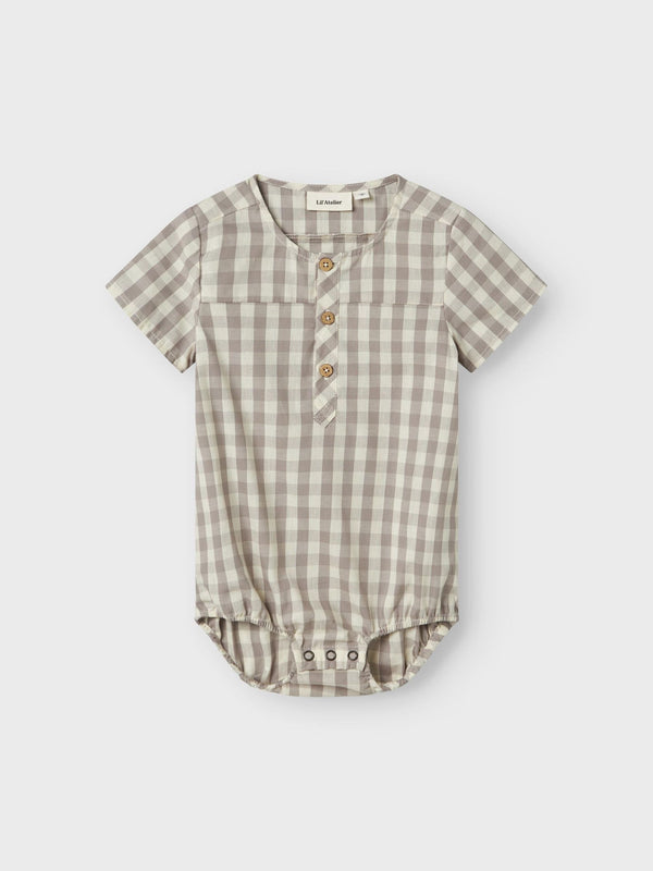 LIL ATELIER PAGLIACCETTO CAMICIA VICHY GRIGIO
