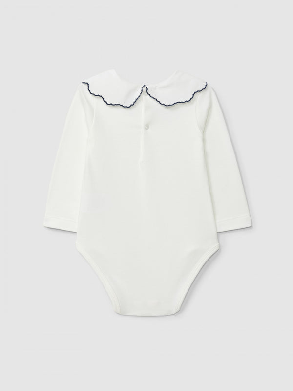 LARANJINHA BODY CON COLLETTO RICAMATO blu marino I6684M35