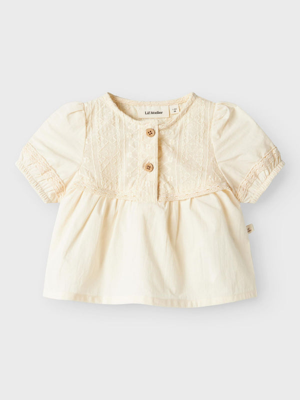 LIL ATELIER CAMICIA CON RICAMO ECRù