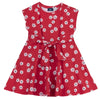 CHICCO ABITO MANICA CORTA ROSSO CON MARGHERITE BIANCHE