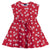 CHICCO ABITO MANICA CORTA ROSSO CON MARGHERITE BIANCHE