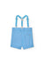 BOBOLI BERMUDA LINO AZZURRO CON BRETELLE