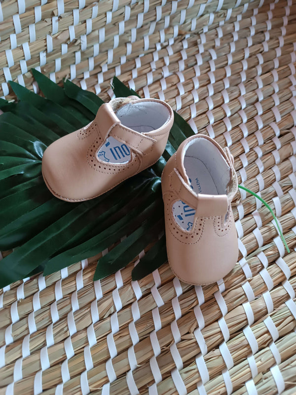 Scarpina inglesina in pelle beige