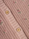 LIL ATELIER CARDIGAN ROSE RICAMATO