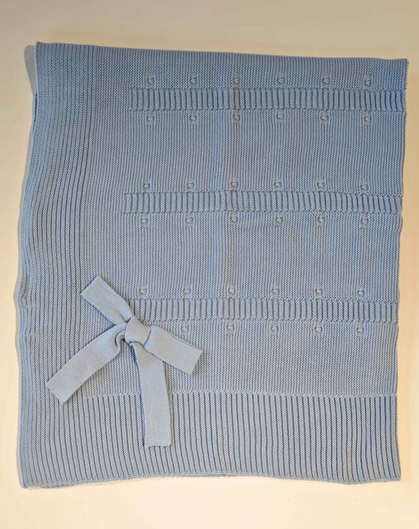 PECESA COPERTA FILO COTONE 100% CELESTE