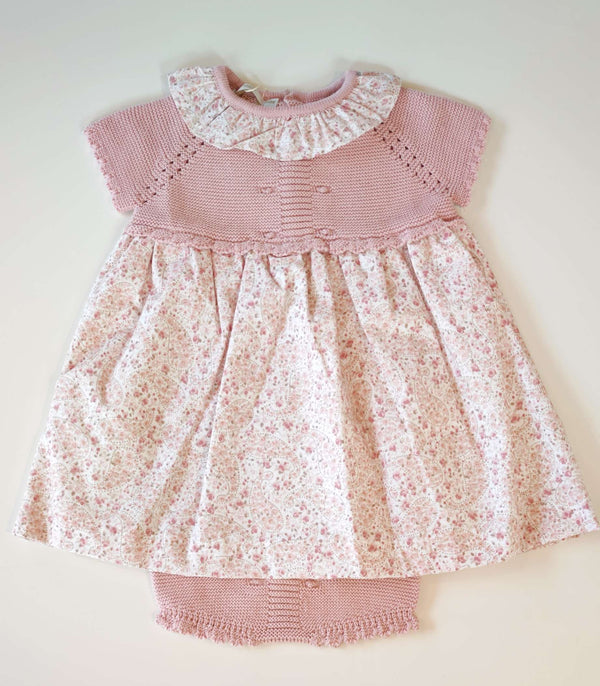 PECESA ABITO FILO E COTONE FANTASIA ROSA ANTICO+CULOTTE FILO ROSA ANTICO