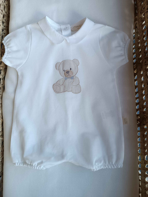 BABYGI PAGLIACCETTO ORSETTO BIANCO MEZZA MANICA