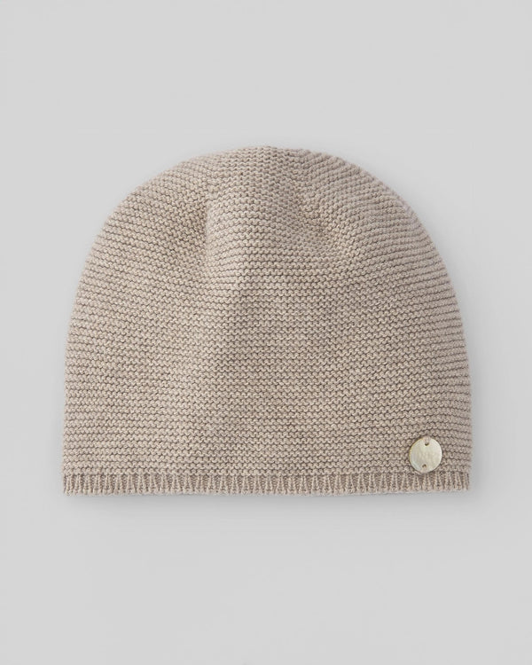 Paz Rodriguez Cappello beige cotone e cashmere