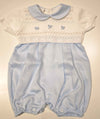 MARLù EK6521 PAGLIACCETTO FILO E TENCEL BIANCO/CIELO RICAMO POLVERE/NOCE