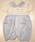 MARLù EK6521 PAGLIACCETTO FILO E TENCEL BIANCO/CIELO RICAMO POLVERE/NOCE