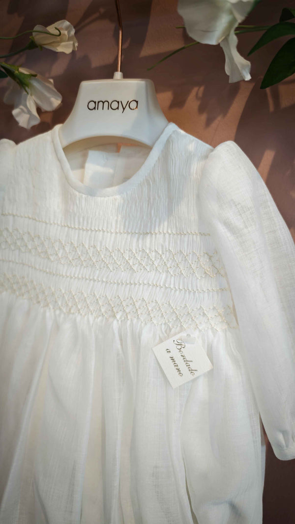 AMAYA PAGLIACCETTO BATTESIMALE PUNTO SMOCK CRUDO 190026