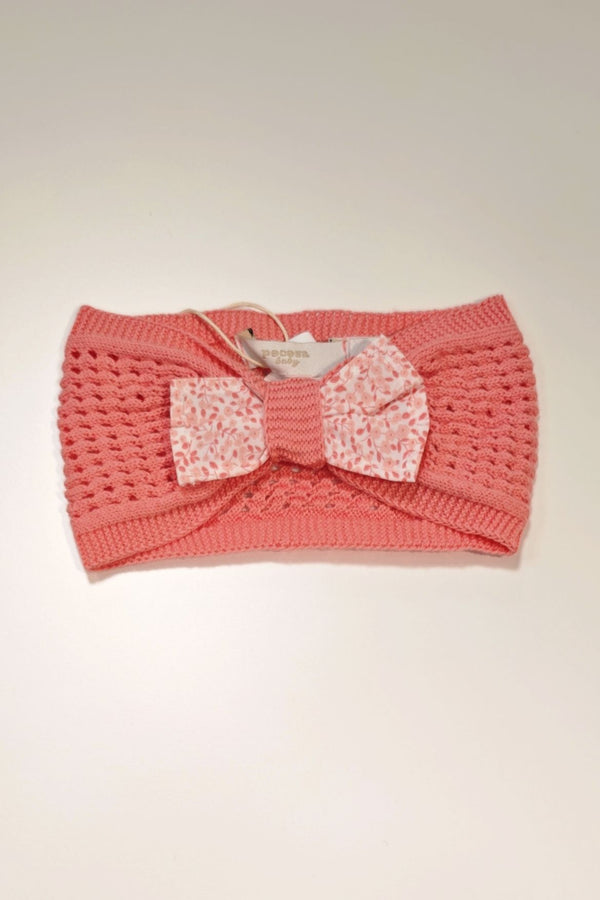 PECESA FASCIA TRAFORATA CON FIOCCO FANTASIA FILO COTONE 100% CORALLO