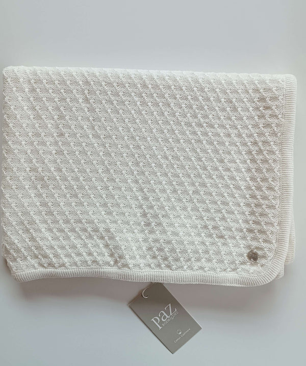 PAZ RODRIGUEZ COPERTA COTONE E CASHMERE PANNA "PONY"