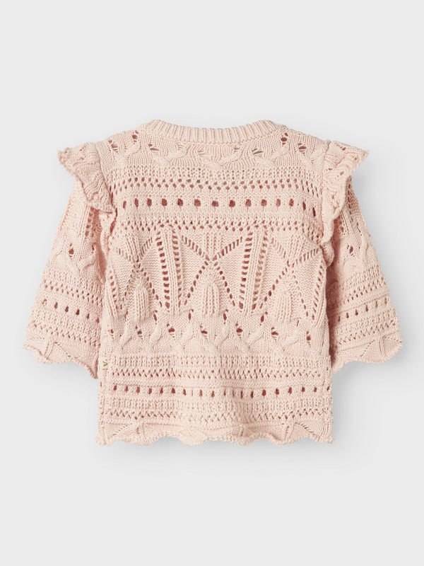 LIL ATELIER CARDIGAN TRAFORATO ROSA