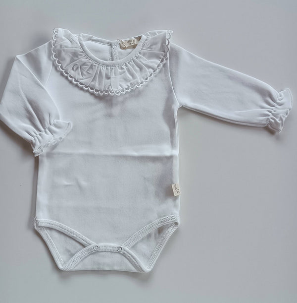 BABYGI BODY CON COLLETTO MACRAMè BIANCO