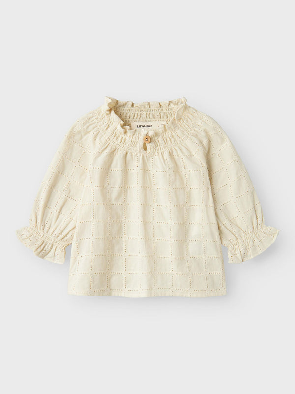 LIL ATELIER CAMICIA TRAFORATA CON COLLO ARRICCIATO