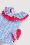 YSABEL MORA Costume da bagno per neonata con volant e fiocco stampa floreale 97091