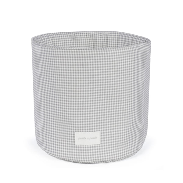 PASITO A PASITO CESTINO ORGANIZER HOME LITTLE BLOOM VICHY GRIGIO