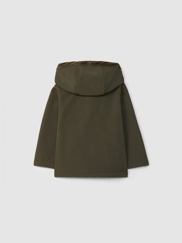 LARANJINHA Cappotto con cappuccio e dettagli in velluto a coste VERDE I6720F65