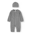 BOBOLI TUTINA GRIGIA CON LAVORAZIONE TRECCE E CAPPELLINO