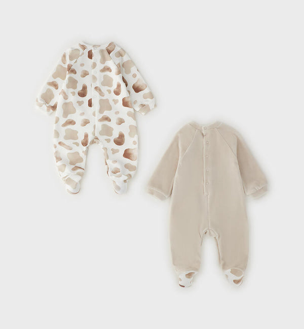 MINIBANDA 2 TUTINE CINIGLIA E CALDO COTONR MUCCA BEIGE H619