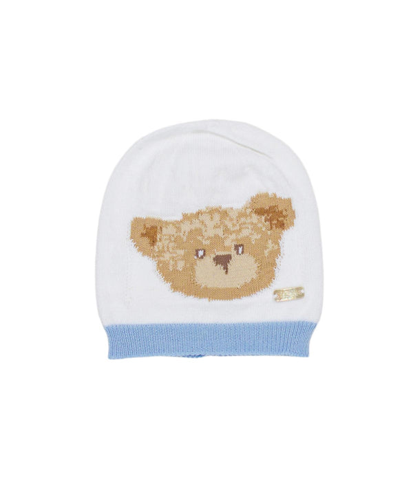 LE BEBè LBB5315 CAPPELLOFILO ORSETTO BIANCO AZZURRO