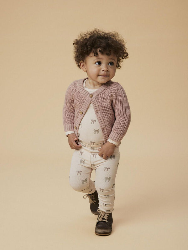 LIL ATELIER CARDIGAN MISTY ROSE