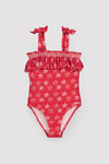 YSABEL MORA COSTUME Costume da bagno da bambina con volant stampato a stelle marine 95141