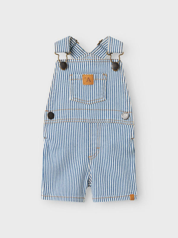LIL ATELIER SALOPETTE A RIGHE ZEN BLUE /COCONUT MILK