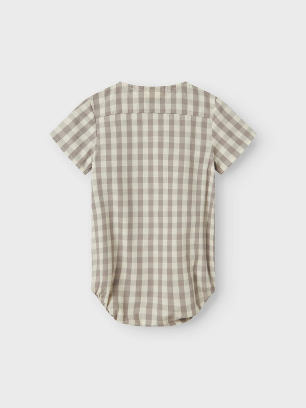 LIL ATELIER PAGLIACCETTO CAMICIA VICHY GRIGIO