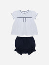 PATACHOU COMPLETO BLUSA+COULOTTE BIANCO MARINE