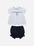 PATACHOU COMPLETO BLUSA+COULOTTE BIANCO MARINE