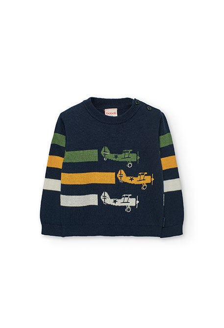 BOBOLI MAGLIONE BLU MARINO AEREI 712314 – clanro baby store