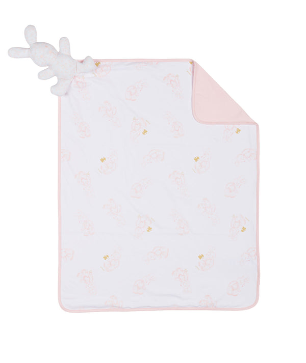 LE BEBè LBG6286 COPERTA COTONE CON CONIGLIETTO 3D BIANCO ROSA