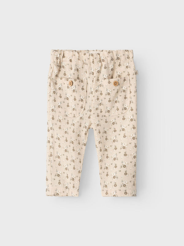 LIL ATELIER PANTALONE FANTASIA FIORI BEIGE