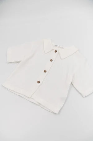 BAMBOOM CAMICIA MANICHE CORTE OFFWHITE