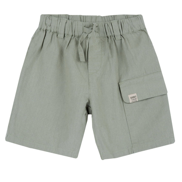 CHICCO PANTALONI CORTI VERDE MILITARE MISTO LINO