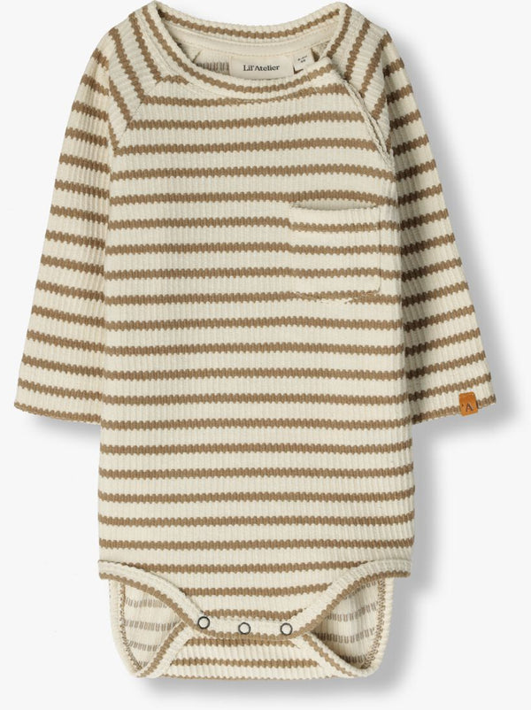 LIL ATELIER BODY A RIGHE PANNA E BEIGE